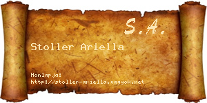 Stoller Ariella névjegykártya